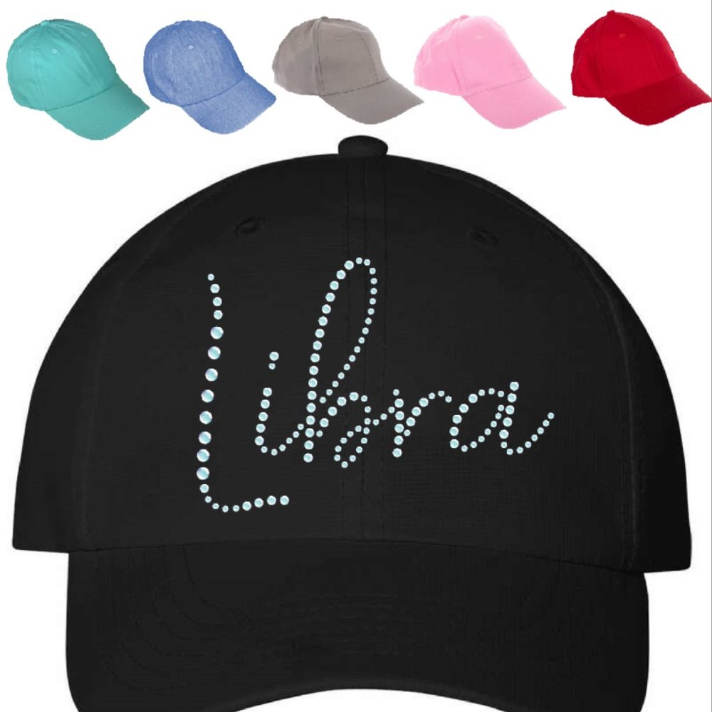 Rhinestone Libra Zodiac Cap